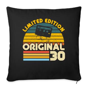 30 Ans Vintage Cadeau Anniversaire Rétro Original - Housse de coussin décorative 45 x 45 cm - noir - Devant