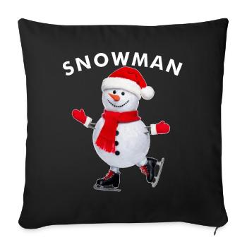 snowman - Sofa pillowcase 17,3'' x 17,3'' (45 x 45 cm) - black - Front