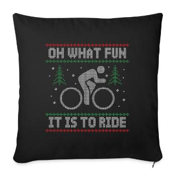 LUSTIGER UGLY CHRISTMAS RENNRAD RADSPORT FAHRRAD - Sofakissenbezug 45 x 45 cm - Schwarz - Vorne