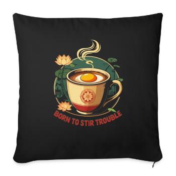 Vietnamese Food Coffee with Egg Yolk - Sofa pillowcase 17,3'' x 17,3'' (45 x 45 cm) - black - Front