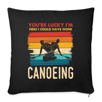 Canoe Saying Rainbow Style - Sofa pillowcase 17,3'' x 17,3'' (45 x 45 cm) - black - Front
