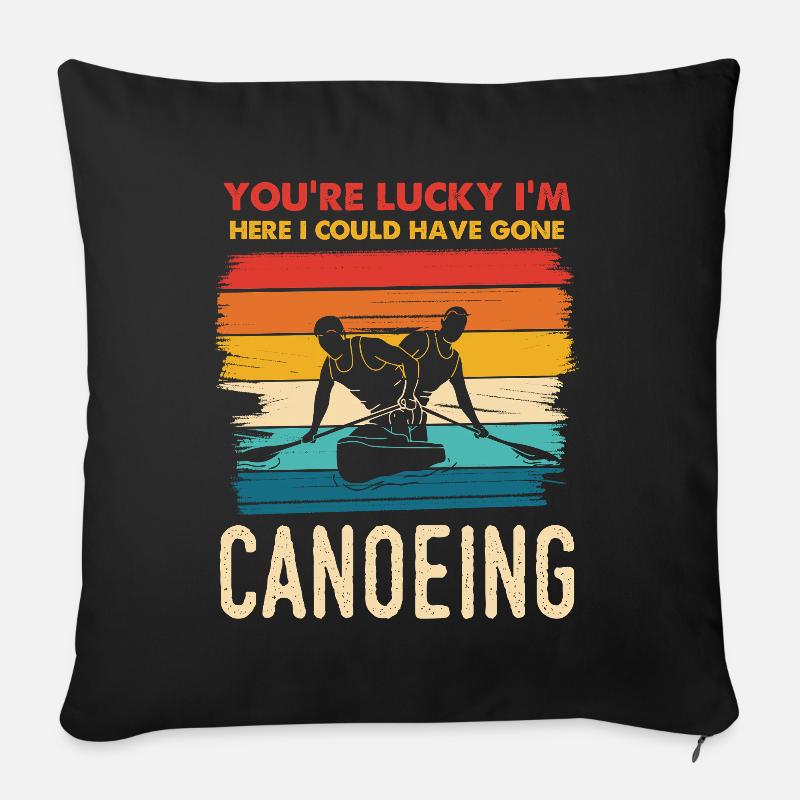 Kanu Spruch Regenbogen Stil - Sofakissenbezug 45 x 45 cm - Schwarz