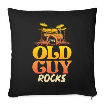 Old Man Rocks Drums - Sofa pillowcase 17,3'' x 17,3'' (45 x 45 cm) - black - Front
