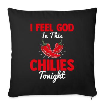 Motif de piments dans le jardin de piments : cadeau Chili Schotte - Housse de coussin décorative 45 x 45 cm - noir - Devant