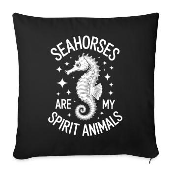 Seahorse Saying Funny Seahorse Gift - Sofa pillowcase 17,3'' x 17,3'' (45 x 45 cm) - black - Front