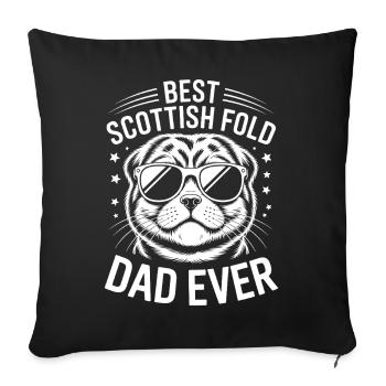 Scottish Folding Cats Scottish Fold Gift - Sofa pillowcase 17,3'' x 17,3'' (45 x 45 cm) - black - Front