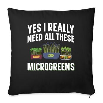  Microgreens Growing System Gardening Kit Sprout - Sofa pillowcase 17,3'' x 17,3'' (45 x 45 cm) - black - Front