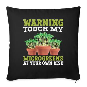  Microgreen Growing Kit Sprout Farmer Vegan Diet - Sofa pillowcase 17,3'' x 17,3'' (45 x 45 cm) - black - Front