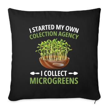 Kit de jardinage pour micropousses Pousses pour agriculteurs - Housse de coussin décorative 45 x 45 cm - noir - Devant