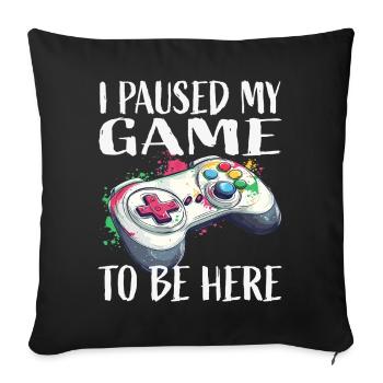 Ich pausierte mein Spiel Controller - Sofakissenbezug 45 x 45 cm - Schwarz - Vorne