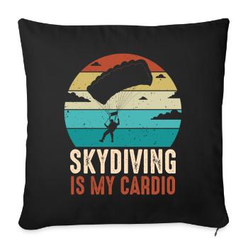 Parachutisme Cardio Retro Sunset - Housse de coussin décorative 45 x 45 cm - noir - Devant