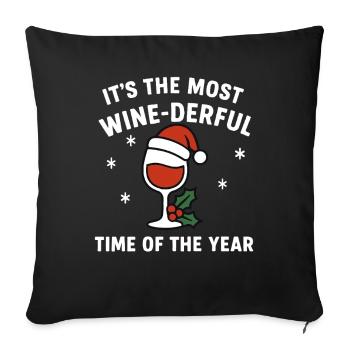 C’est la période la plus viticole de l’année - Housse de coussin décorative 45 x 45 cm - noir - Devant