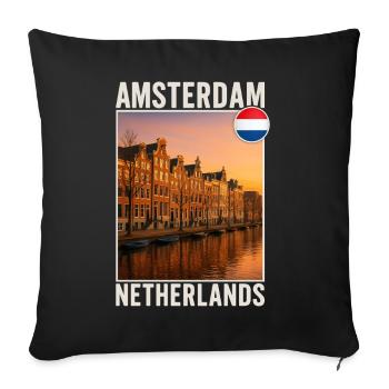 Amsterdam - Sofakissenbezug 45 x 45 cm - Schwarz - Vorne