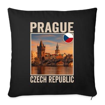 Prague - Sofa pillowcase 17,3'' x 17,3'' (45 x 45 cm) - black - Front