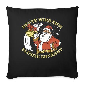 Santa Claus Christmas Time Beer Christmas - Sofa pillowcase 17,3'' x 17,3'' (45 x 45 cm) - black - Front
