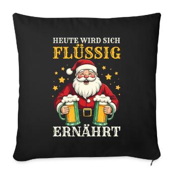 Santa Claus Christmas Time Beer Christmas - Sofa pillowcase 17,3'' x 17,3'' (45 x 45 cm) - black - Front