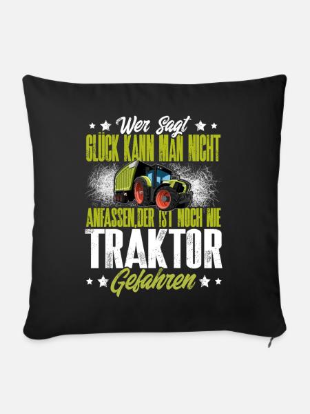 Traktor Landwirt - Sofakissenbezug 45 x 45 cm - Schwarz