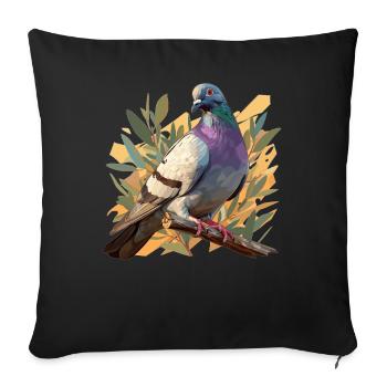 Tauben Taube - Sofakissenbezug 45 x 45 cm - Schwarz - Vorne
