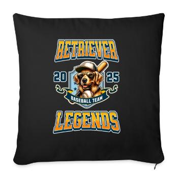 Golden Retriever Baseball Team - Sofakissenbezug 45 x 45 cm - Schwarz - Vorne