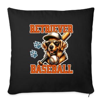 Golden Retriever Baseball Team - Sofakissenbezug 45 x 45 cm - Schwarz - Vorne