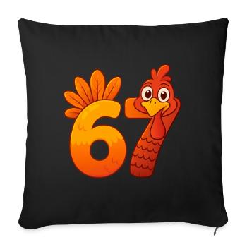 Funny Six Seven 6 7 Meme Thanksgiving - Housse de coussin décorative 45 x 45 cm - noir - Devant