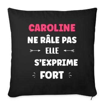 Caroline Speaks Out Loudly - Sofa pillowcase 17,3'' x 17,3'' (45 x 45 cm) - black - Front