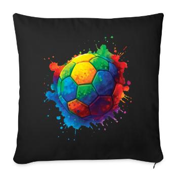 Color Splash Multicolor Fußball - Sofakissenbezug 45 x 45 cm - Schwarz - Vorne