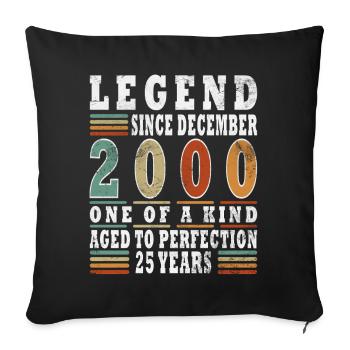25ème Anniversaire Légende Décembre Année 2000 - Housse de coussin décorative 45 x 45 cm - noir - Devant
