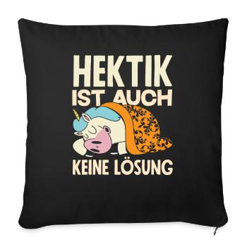 Funny Unicorn No Motivation Saying - Sofa pillowcase 17,3'' x 17,3'' (45 x 45 cm) - black - Front