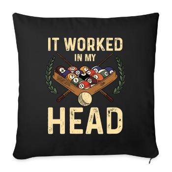 Head Has Pool Humor - Sofa pillowcase 17,3'' x 17,3'' (45 x 45 cm) - black - Front