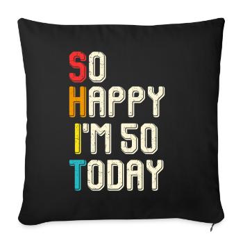Alors joyeux 50 ans aujourd’hui - Housse de coussin décorative 45 x 45 cm - noir - Devant