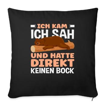 Drôle d’ours sans motivation - Housse de coussin décorative 45 x 45 cm - noir - Devant