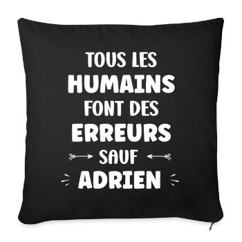 Adrien Sans Errors - Typography - Sofa pillowcase 17,3'' x 17,3'' (45 x 45 cm) - black - Front