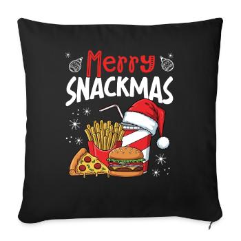 Joyeux Snackmas, Gourmet de Noël drôle - Housse de coussin décorative 45 x 45 cm - noir - Devant