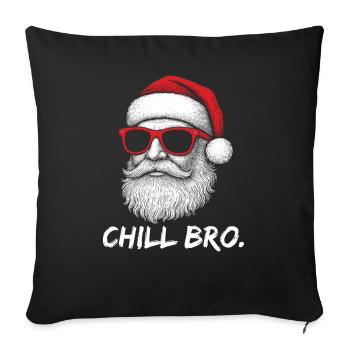 CHILL BRO – Père Noël drôle avec - Housse de coussin décorative 45 x 45 cm - noir - Devant