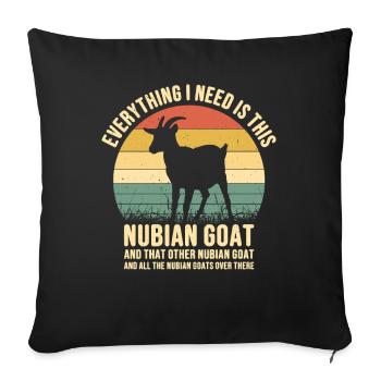  Nubian Goat Owner Goat Plush Stuffed Animal - Sofa pillowcase 17,3'' x 17,3'' (45 x 45 cm) - black - Front