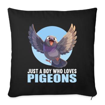 Pigeons Pigeon - Housse de coussin décorative 45 x 45 cm - noir - Devant