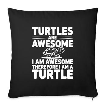 Les tortues sont géniales, je suis géniale - Housse de coussin décorative 45 x 45 cm - noir - Devant