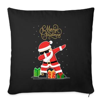 Drôle de Père Noël qui tamponne la neige - Housse de coussin décorative 45 x 45 cm - noir - Devant