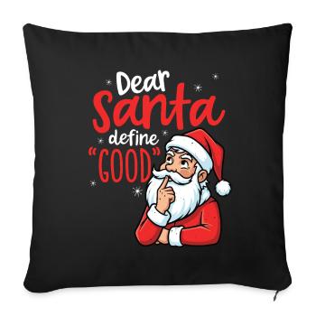 Drôle, cher Père Noël, définis bien - Housse de coussin décorative 45 x 45 cm - noir - Devant