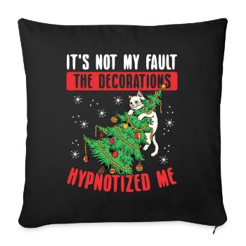Décorations drôles pour sapin de Noël pour chats - Housse de coussin décorative 45 x 45 cm - noir - Devant