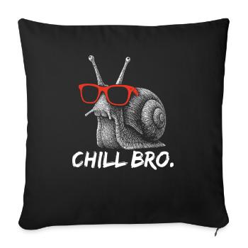 CHILL BRO – Escargot drôle avec des lunettes de soleil - Housse de coussin décorative 45 x 45 cm - noir - Devant