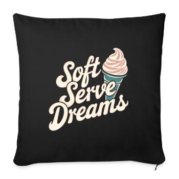 Soft Serve Dreams – Retro Eiscreme - Sofakissenbezug 45 x 45 cm - Schwarz - Vorne