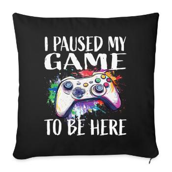 I paused my game – colored gamepad - Sofa pillowcase 17,3'' x 17,3'' (45 x 45 cm) - black - Front