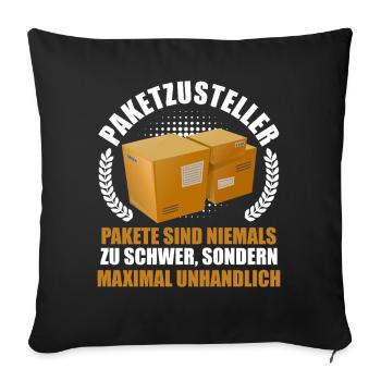 LIVREURS DE COLIS Les colis ne sont jamais trop lourds Amusant - Housse de coussin décorative 45 x 45 cm - noir - Devant