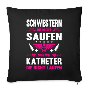 Infirmière Cadeaux Infirmière Infirmière Drôle - Housse de coussin décorative 45 x 45 cm - noir - Devant