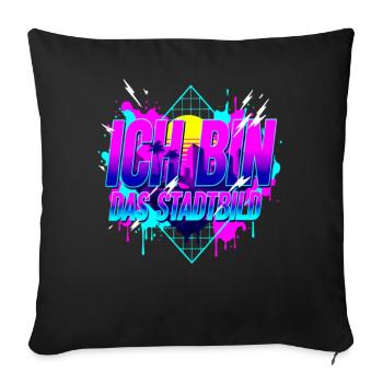 I Am the Cityscape - 80s Retro Synthwave Neon - Sofa pillowcase 17,3'' x 17,3'' (45 x 45 cm) - black - Front