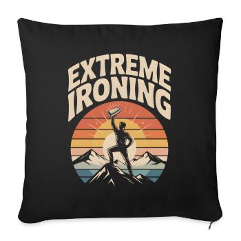Extreme Ironing Mountaineering - Sofa pillowcase 17,3'' x 17,3'' (45 x 45 cm) - black - Front