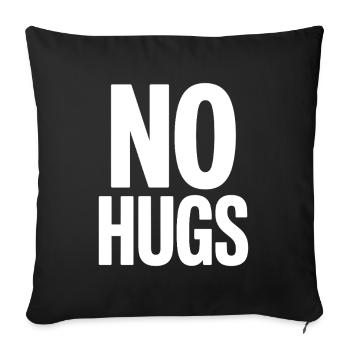 Pas de câlins s’il te plaît garde tes distances câlins antisociaux - Housse de coussin décorative 45 x 45 cm - noir - Devant