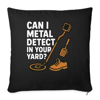 Détecteur de métaux dans votre jardin Chasseur de trésors - Housse de coussin décorative 45 x 45 cm - noir - Devant